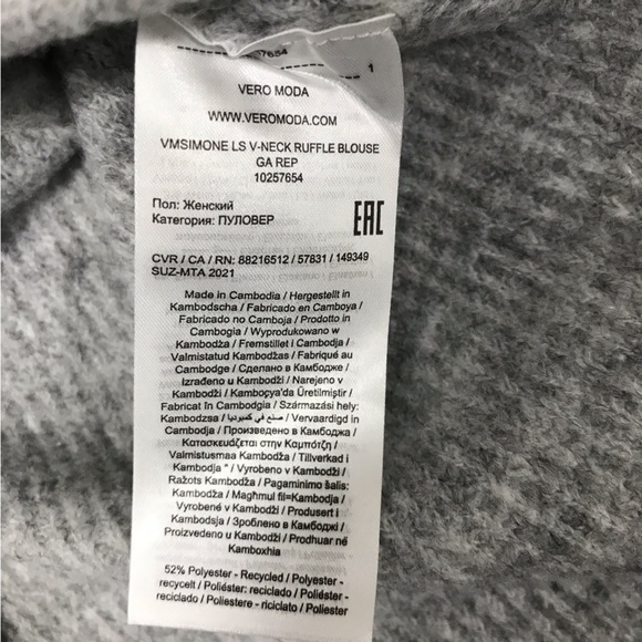 Vero Moda Grey V-Neck Sweater - Picture 6 of 7